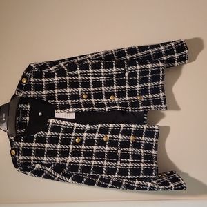 Tweed black and white blazer